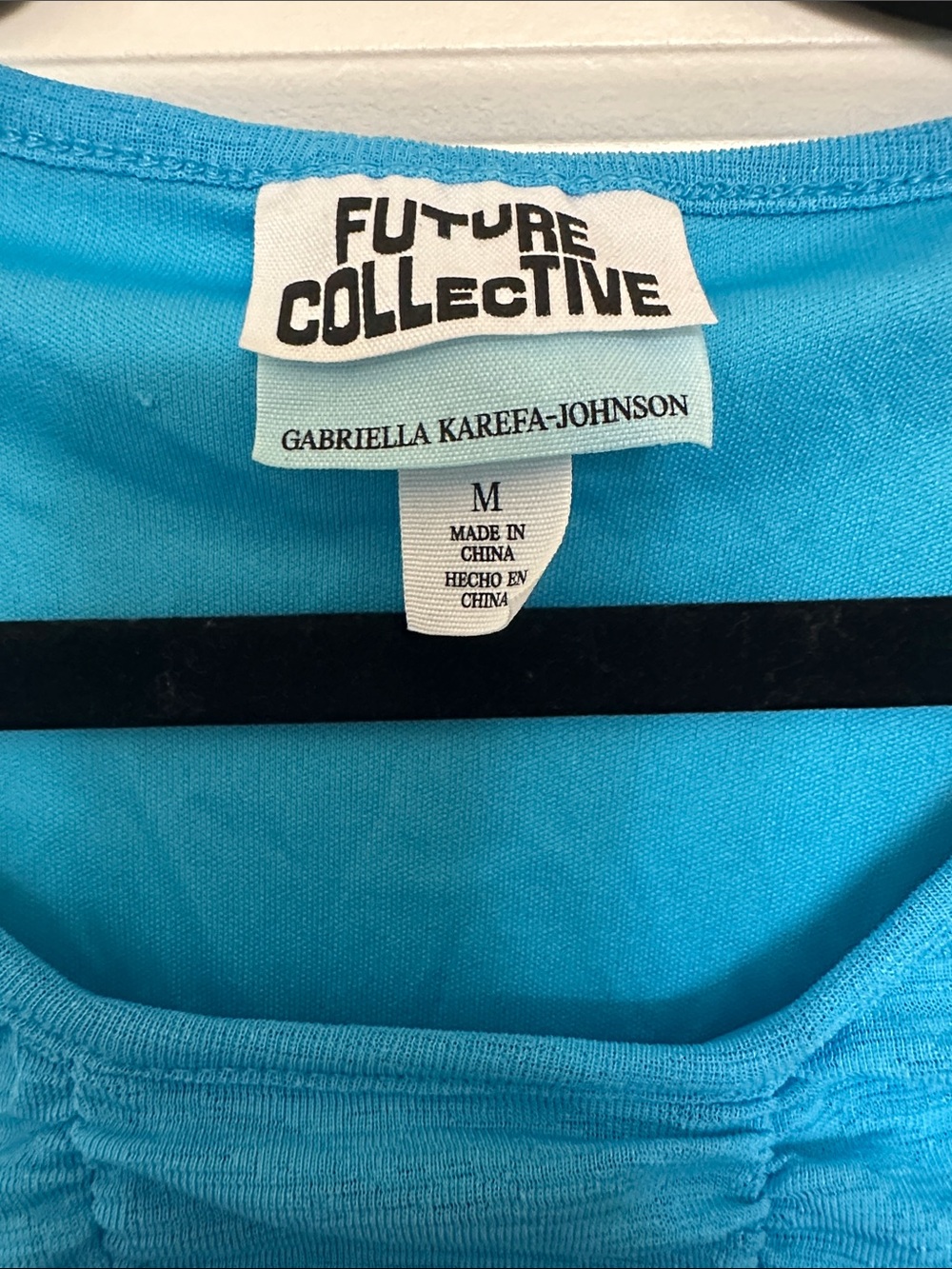Future Collective Women's Turquoise Ruched Long Sleeve Dress -Size M - Picture 6 of 6
